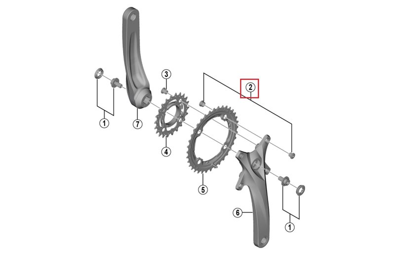 Shimano Kiinnityspultti/Mutteri M8X7