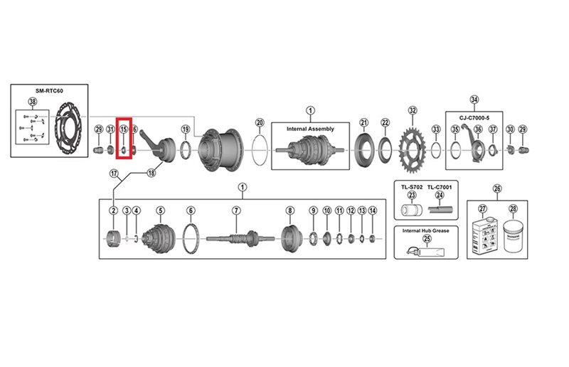 Shimano Møtrik Nexus 8 3/8"X3mm
