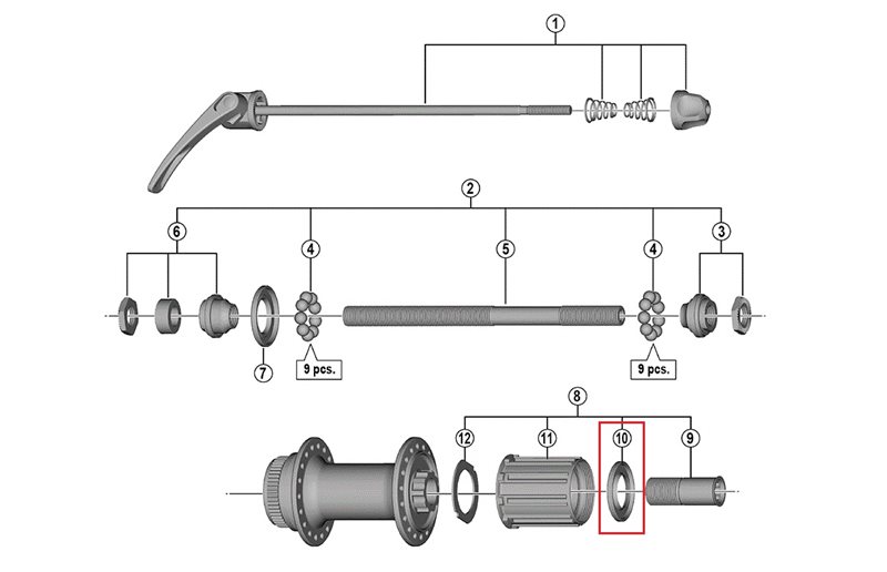 Shimano Tætning Wh-Rs21 Etc.