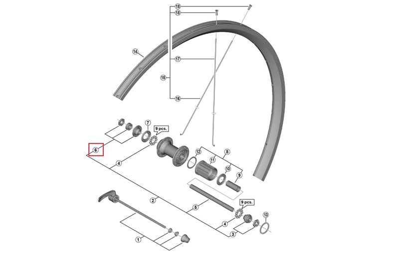 Kartio Shimano WH-R501 Vasen Takana