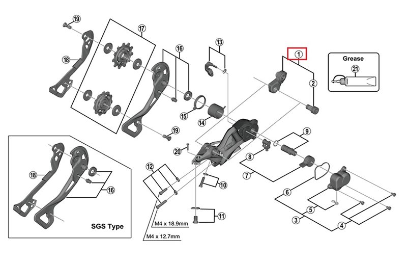 Shimano Takavaihtajan Kiinnitys