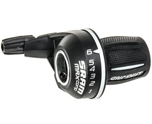 Gearskifter SRAM MRX Comp, højre, twister, 6 gear, sort/hvid