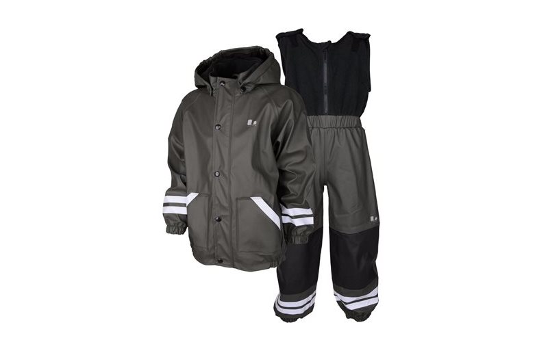 Lindberg Regnjakke Fagerhult Rain Set Fleece Junior Antrasitt