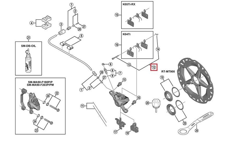 Shimano Bromsbeläggspinne Med Clips Xtr Br-M985
