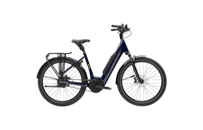 Trek Elsykkel Dame District+ 5 Lowstep 725 WH Dyp Mørkeblå