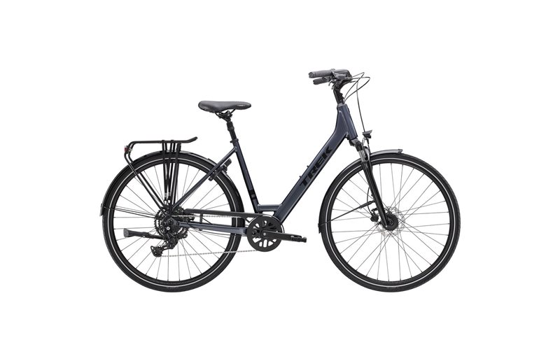 Trek Hybrid Sykkel Verve 2 Utstyrt Lowstep Galactic Grey