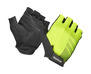 GripGrab RIDE Lite: vadderade Kortfingrade Sommarhandskar Yellow Hi-Vis