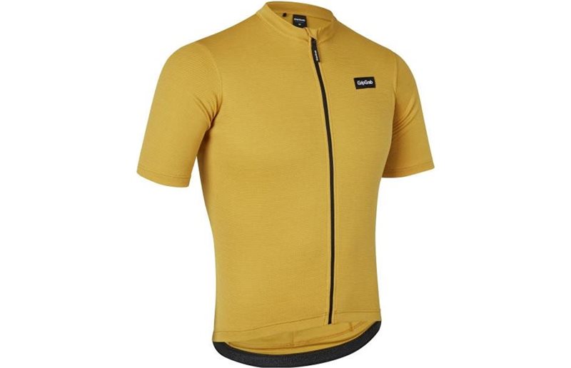 GripGrab EXPLR Merinotech Lyhythihainen pyöräilypaita Mustard Yellow