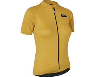 GripGrab EXPLR Merinotech kortärmad cykeltröja dam Mustard Yellow