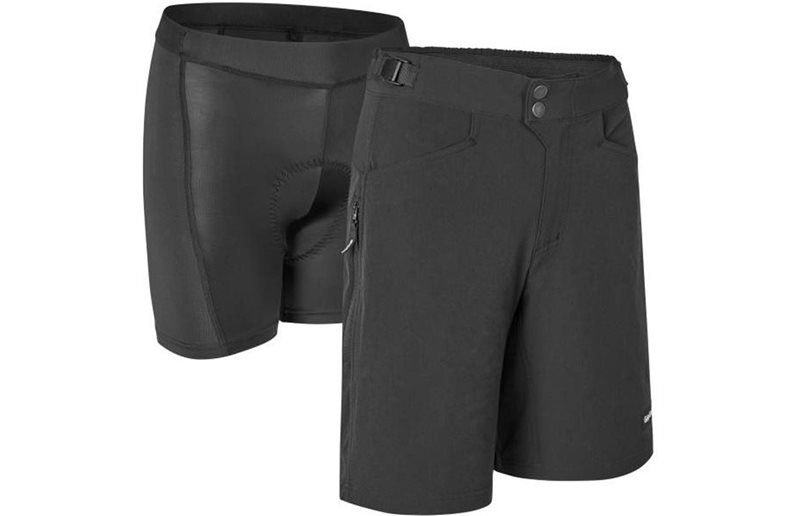 GripGrab Dame Flow Tekniske 2-i-1 Sykkelshorts Sort