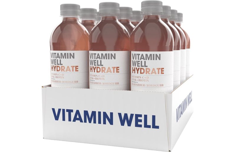Vitamin Well Energidryck Hydrate Flak Jordgubb-Rabarber