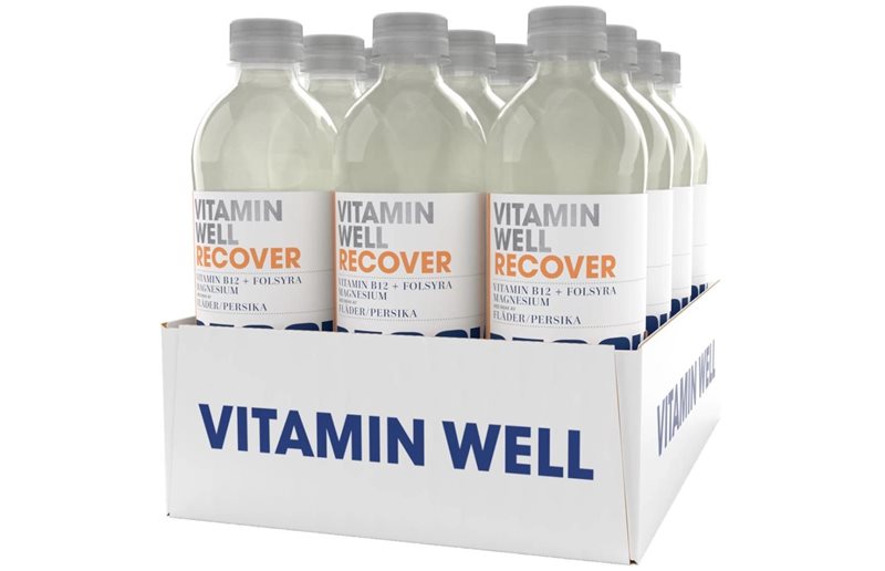 Vitamin Well Energidrikk Recover Flak Flader-Persika