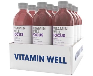Vitamin Well Energidrikk Focus Flak Svarte Vinbær