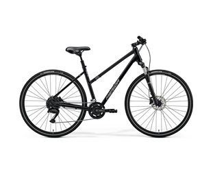 Naisten hybridipyörä Merida Crossway 100 Hopea/Musta
