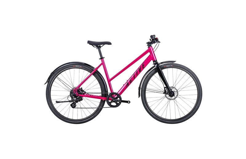 Naisten hybridipyörä Active Max 117 Metallinpinkki