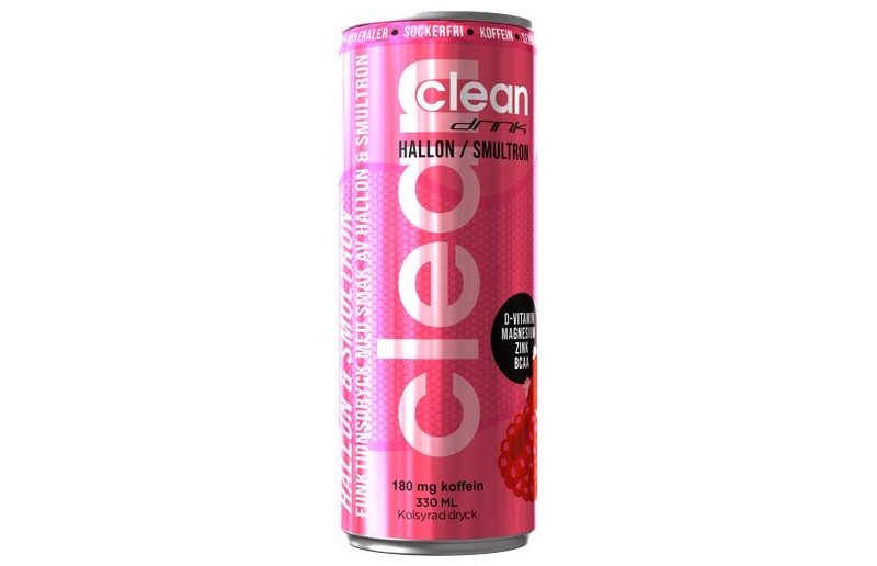 Clean Drink Energidrikk BCAA 1stk - Bringebær & Markjordbær