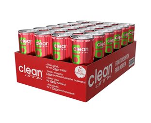 24 x Clean Drink Energidrikk BCAA Flak Koffeinfri - Kiwi/Smultron Koffeinfri