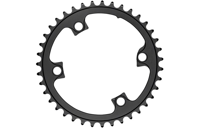 Drev absoluteBlack Ø110 mm BCD (Shimano Asymmetric) 2x10/11-Speed Shimano 4 bolt crank Alu 39T sort