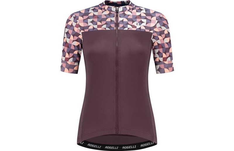 Rogelli Cykeltröja Essential Graphic Burgundy, Coral