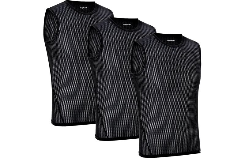 Aluskerrasto GripGrab Ultralight Mesh Sleeveless Base Layer 3-Pack Black