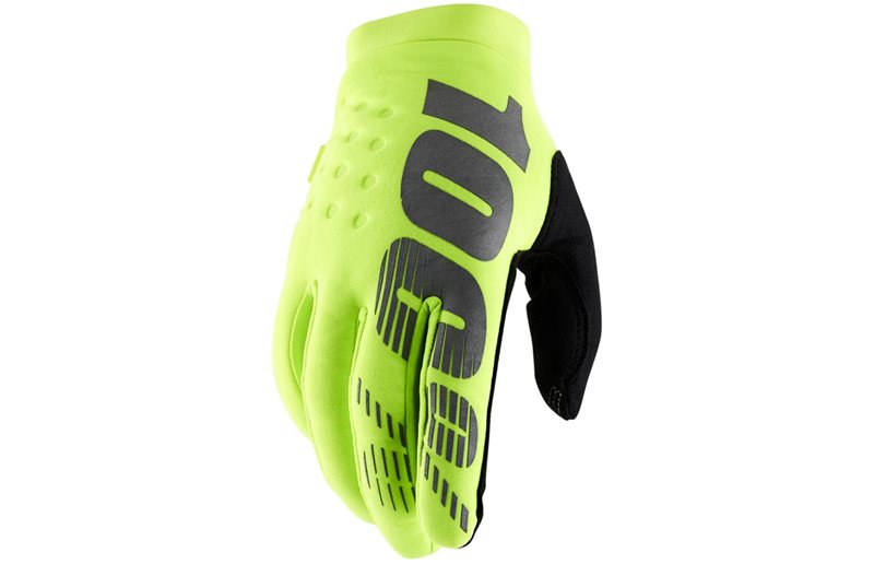 100% Brisker Youth Gloves Fluo Yellow/Black