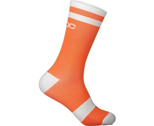 Poc Cykelstrumpor Lure MTB Sock Long Zink Orange/Hydrogen White