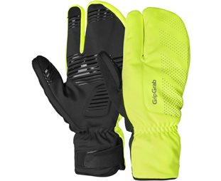 GripGrab RIDE Lobster Tuulenpitävät talvipyöräilyhanskat Yellow Hi-Vis