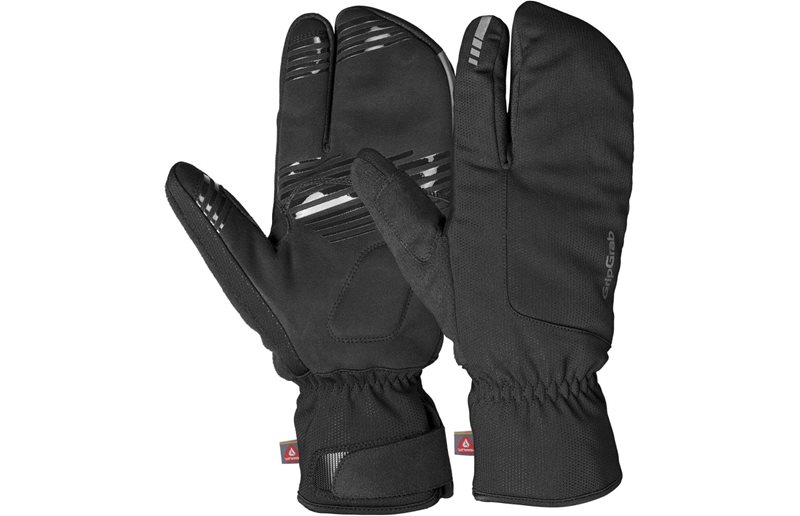 GripGrab Nordic 2 Lobster Tuulenpitävät talvipyöräilyhanskat Black