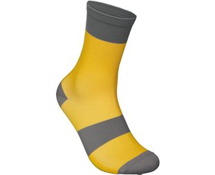 Poc Sykkelstrømper for Barn Essential MTB Sock Aventurine Yellow/Sylvanite Grey