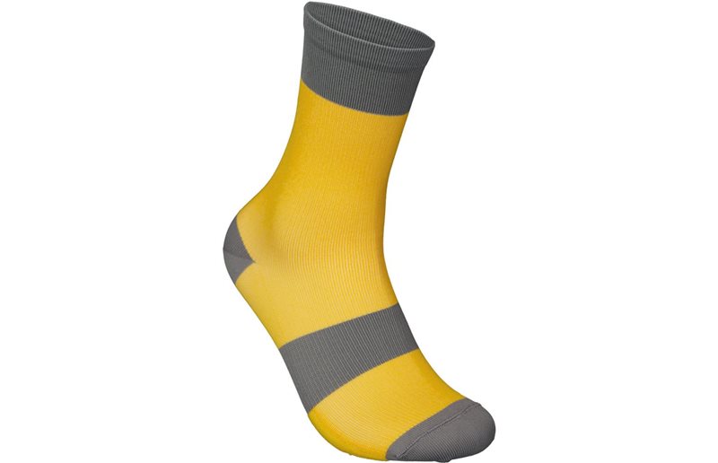Poc Sykkelstrømper for Barn Essential MTB Sock Aventurine Yellow/Sylvanite Grey