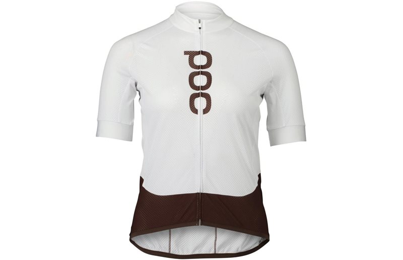 POC Naisten pyöräilypaita Essential Road Logo Jersey Hydrogen White/Axinite Brown