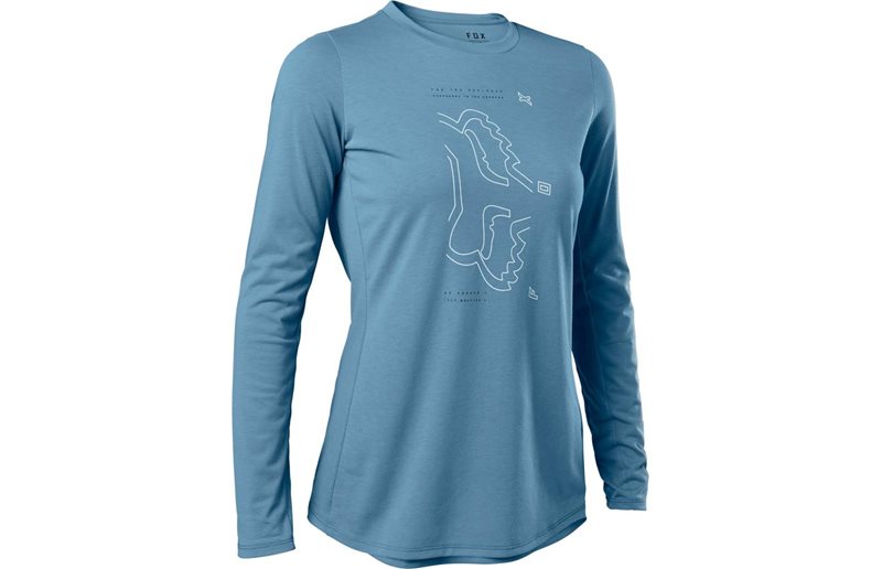 Fox Naisten pyöräilypaita Ranger Dr LS Jersey Dusty Blue