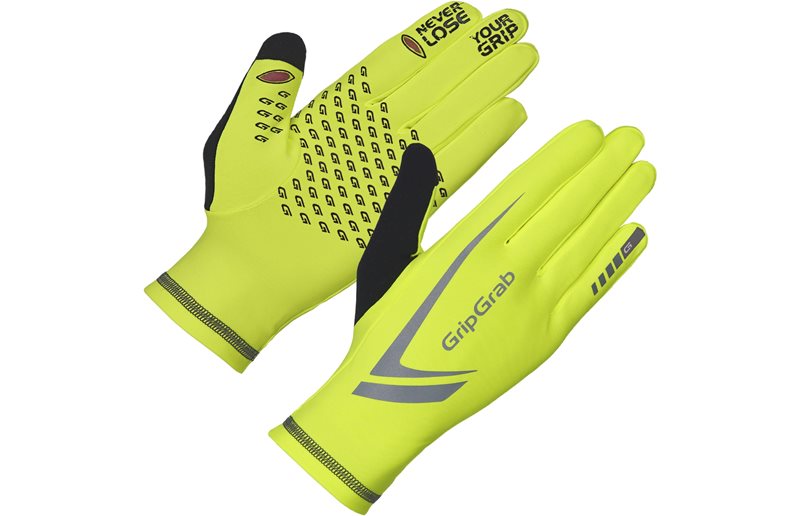 Pyöräilyhanskat GripGrab Running Expert Hi-Vis Winter Touchscreen Hi-Vis Gul