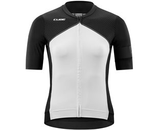 Cube Naisten pyöräilypaita Blackline Jersey shortarm Women Whitenblack