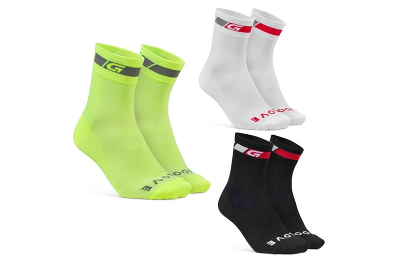 GripGrab Tricolore Regular Cut Kesäpyöräilysukat 3-Pack Black/White/Fluo Yellow