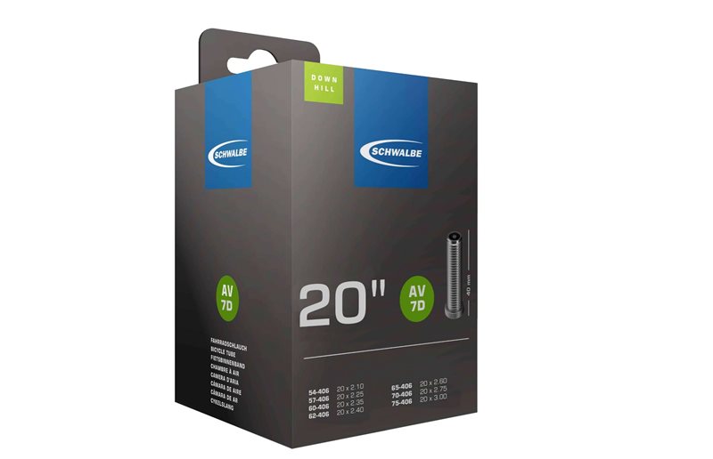 Schwalbe Sykkelslange Av 7D Downhill 54/75-406 Bilventil 40 mm
