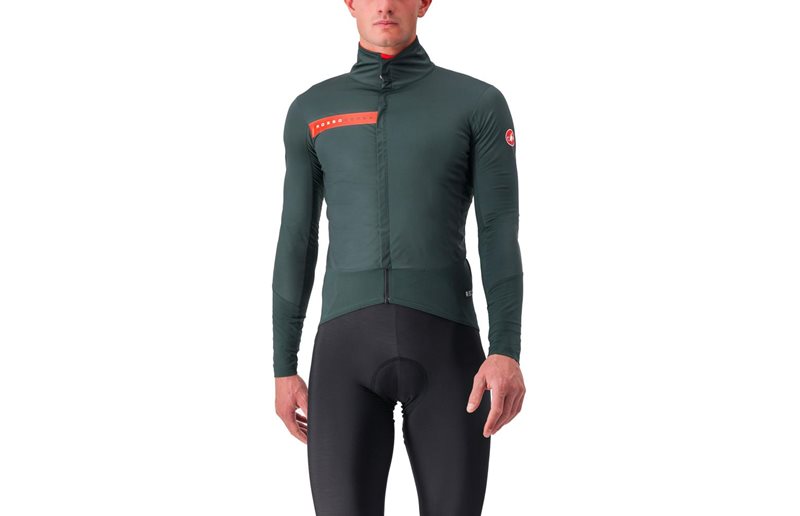 Castelli Beta RoS Jacket Men Rover Green/Red Orange