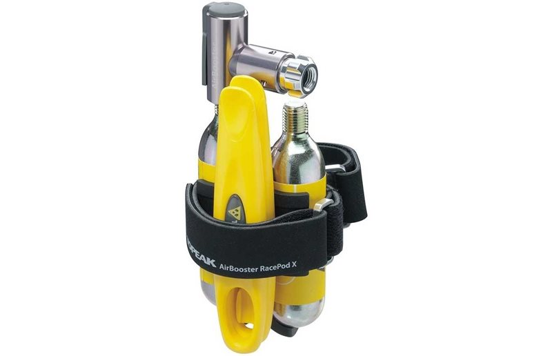 CO2-pumppusetti Topeak Airbooster Race Pod X sis. Kiinnike, Rengasraudat, 2kpl 16g Patruunaa