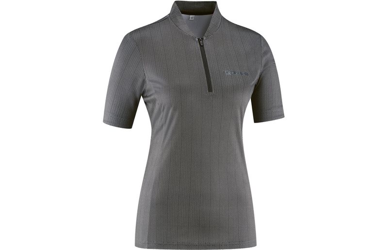 Gonso Naisten pyöräilypaita Fodara Half-Zip SS Bike Jersey Women Black Allover