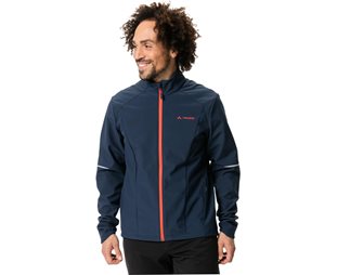 VAUDE Pyöräilytakki Wintry IV Softshell Jacket Men Dark Sea/Red