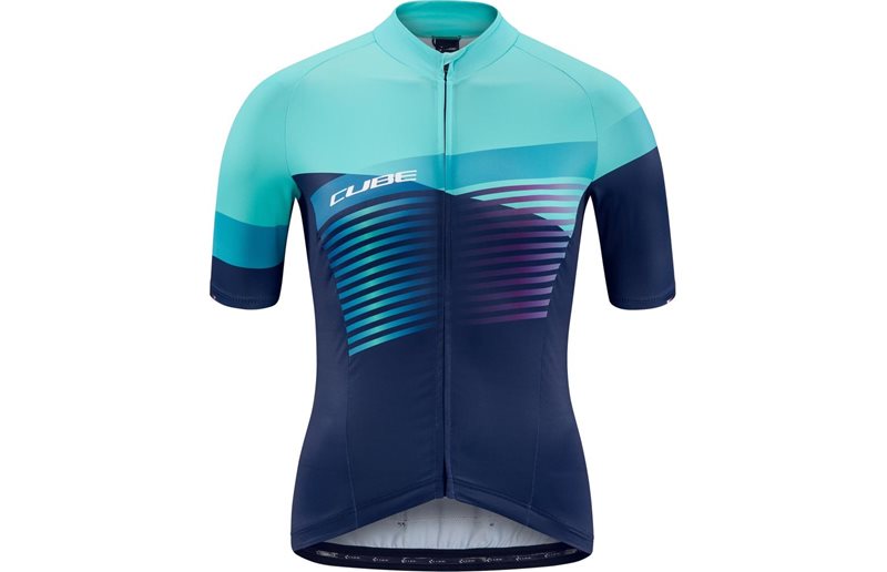 Cube Naisten pyöräilypaita Teamline SS Jersey Women Blue N Mint