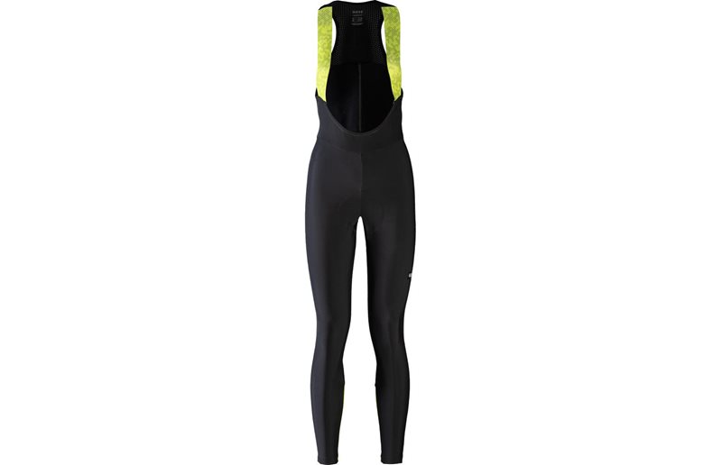 GORE WEAR Naisten pyöräilyhousut Progress+ Thermo Bib Tights Women Black/Neon Yellow
