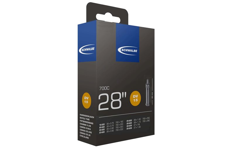 Schwalbe Cykelslange DV 15 Standard 18/28-622/630 Cykelventil 40 mm