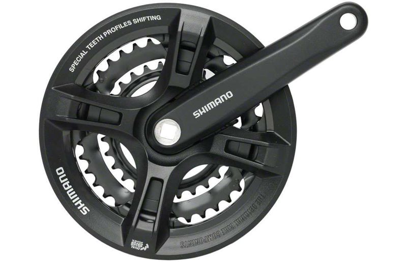 Krankset Shimano Altus FC-M311 3 x 7-8 gear 48/38/28T 175 mm sort