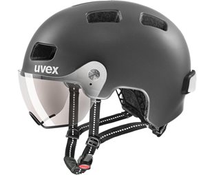 Uvex Rush Visor Sykkelhjelm Dark Silver Mat