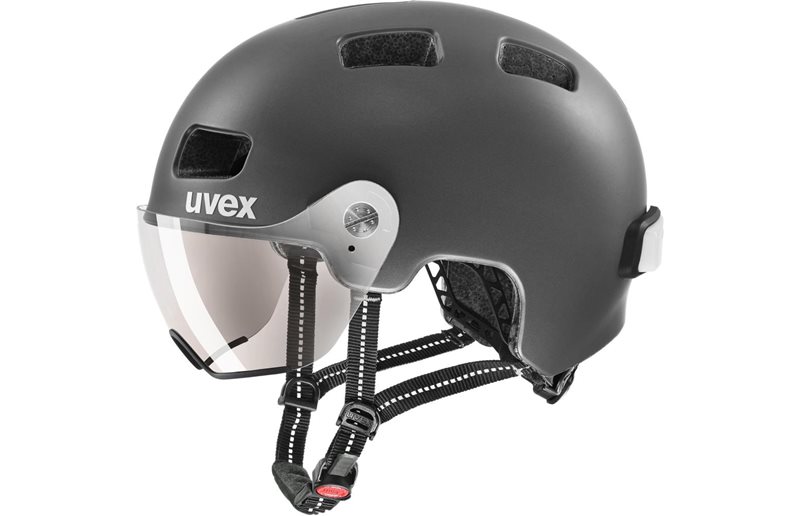 Uvex Rush Visor Sykkelhjelm Dark Silver Mat