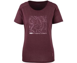 IXS Naisten pyöräilypaita Flow Contour SS Tech Tee Women Raisin