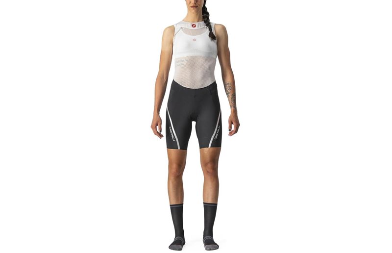 Castelli Naisten pyöräilyshortsit Velocissima 3 Shorts Women Black/Silver