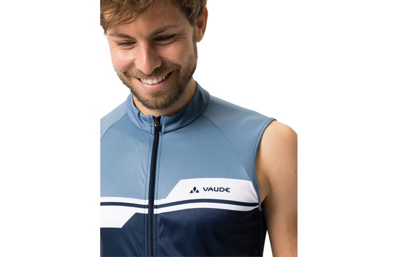 VAUDE Pyöräilypaita Posta Full-Zip Sleeveless Tricot Men Blue Gray