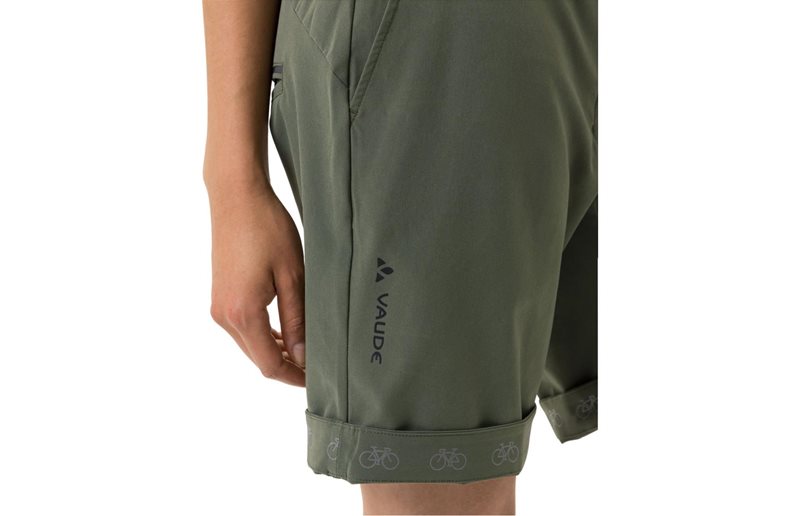 VAUDE Naisten pyöräilyshortsit Cyclist Shorts Women Khaki